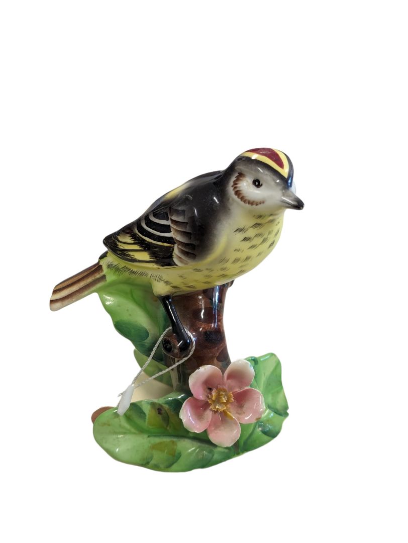 Vintage hand painted porcelain Kinglet Bird
