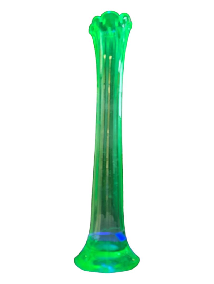 Vintage Fenton Green Art Glass Vase