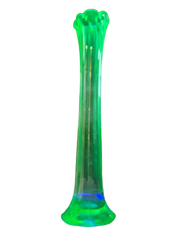 Vintage Fenton Green Art Glass Vase