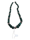 Vintage Malachite Necklace with Silver Accents