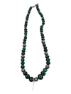 Vintage Malachite Necklace with Silver Accents