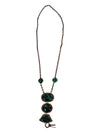 Vintage Malachite Necklace with Copper Accents