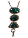 Vintage Malachite Necklace with Copper Accents