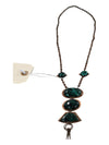 Vintage Malachite Necklace with Copper Accents