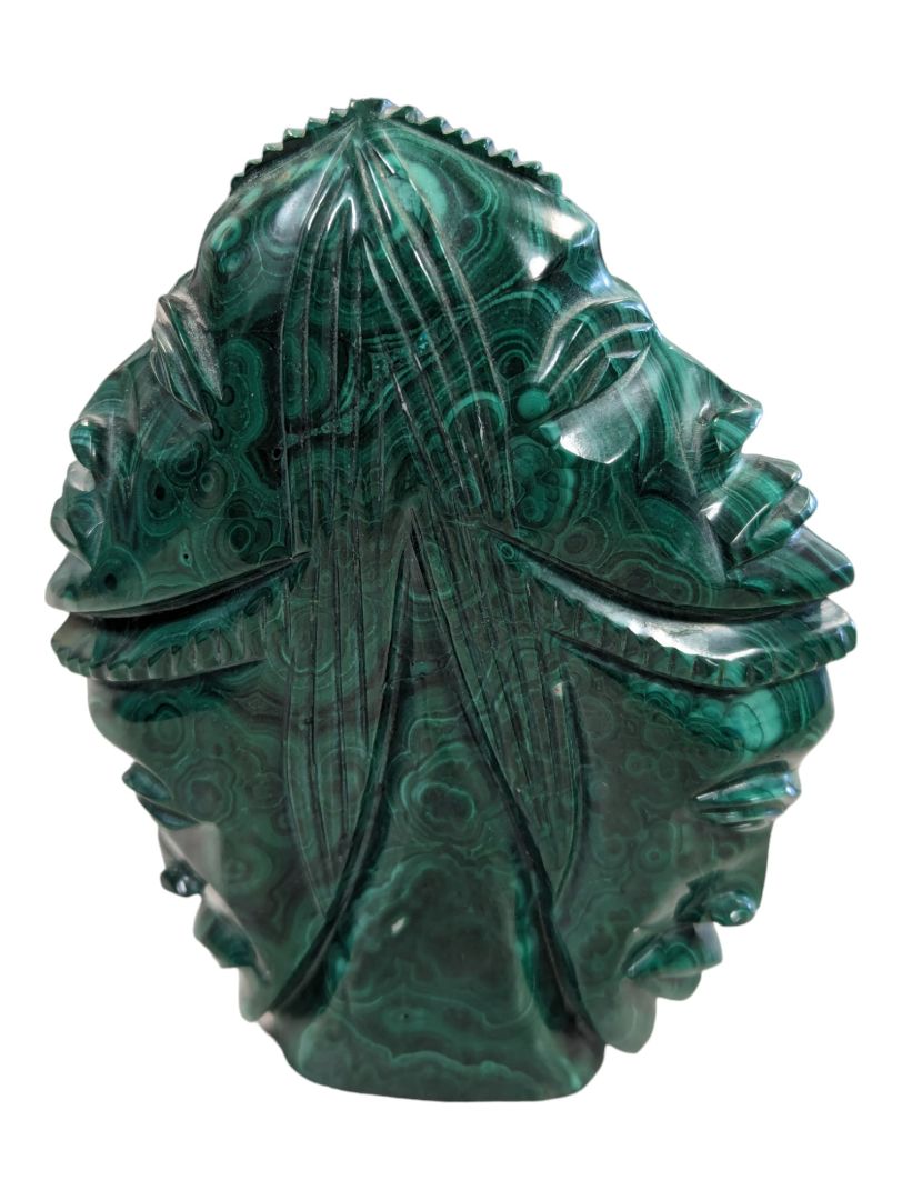 Vintage Heavy 4-faces made from a single piece of malachite