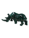 Vintage 2.70lbs Rare Natural Malachite Quartz Hand Carved Crystal Rhino