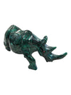 Vintage 2.70lbs Rare Natural Malachite Quartz Hand Carved Crystal Rhino