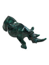 Vintage 2.70lbs Rare Natural Malachite Quartz Hand Carved Crystal Rhino
