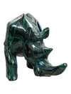 Vintage 2.70lbs Rare Natural Malachite Quartz Hand Carved Crystal Rhino