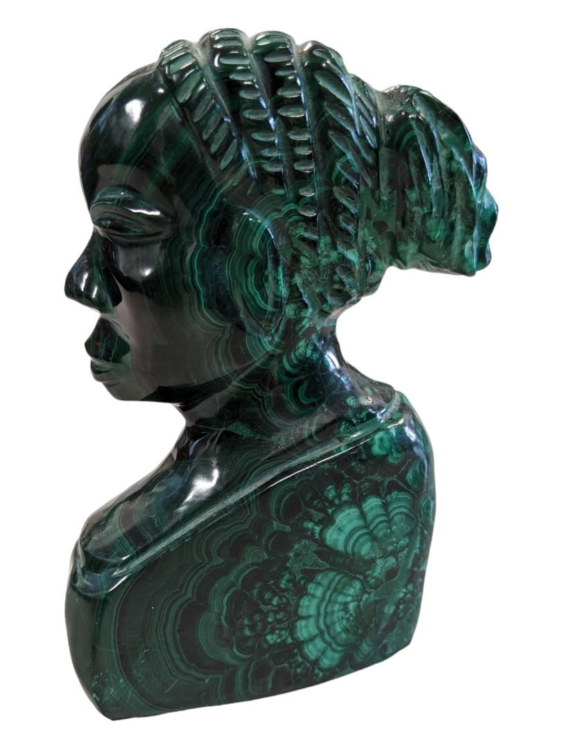 Vintage Heavy head made from a single piece of malachite