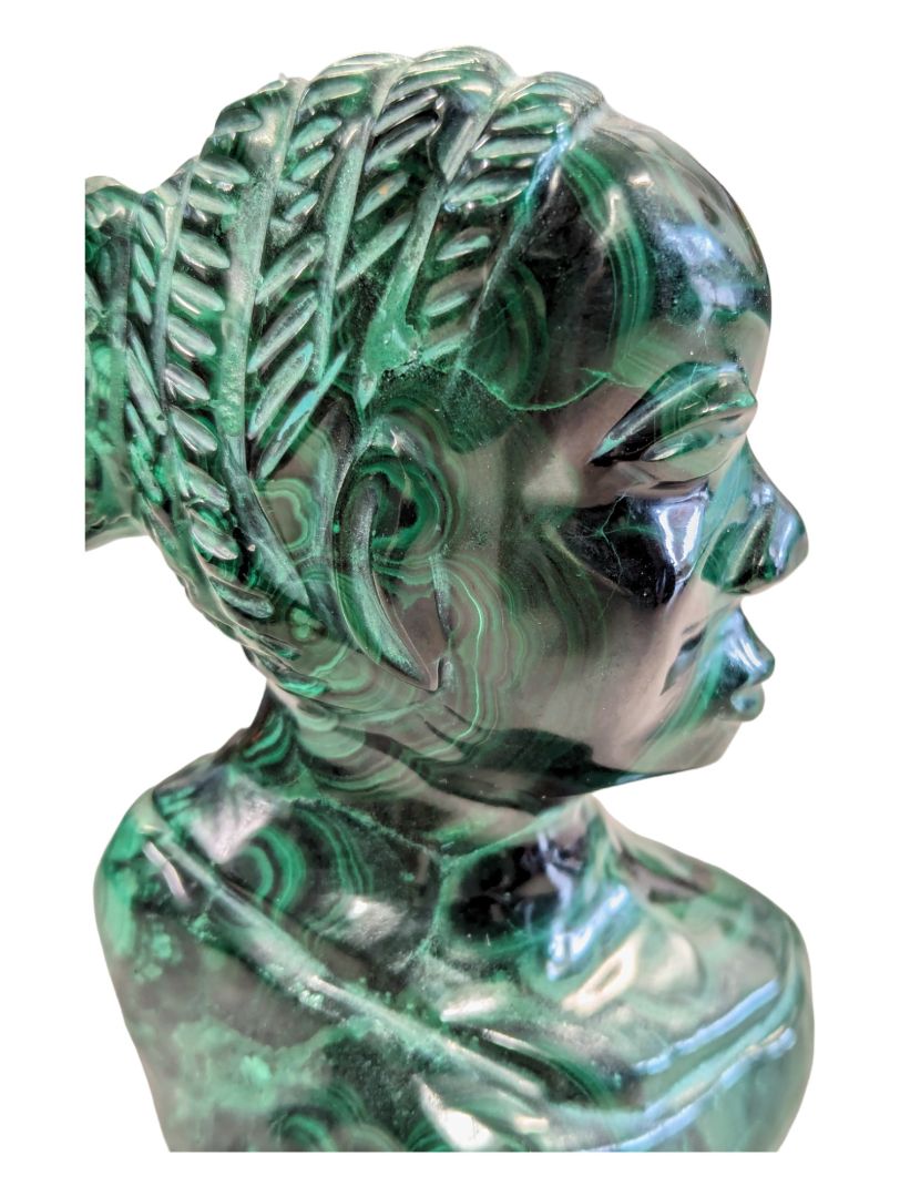 Vintage Heavy head made from a single piece of malachite