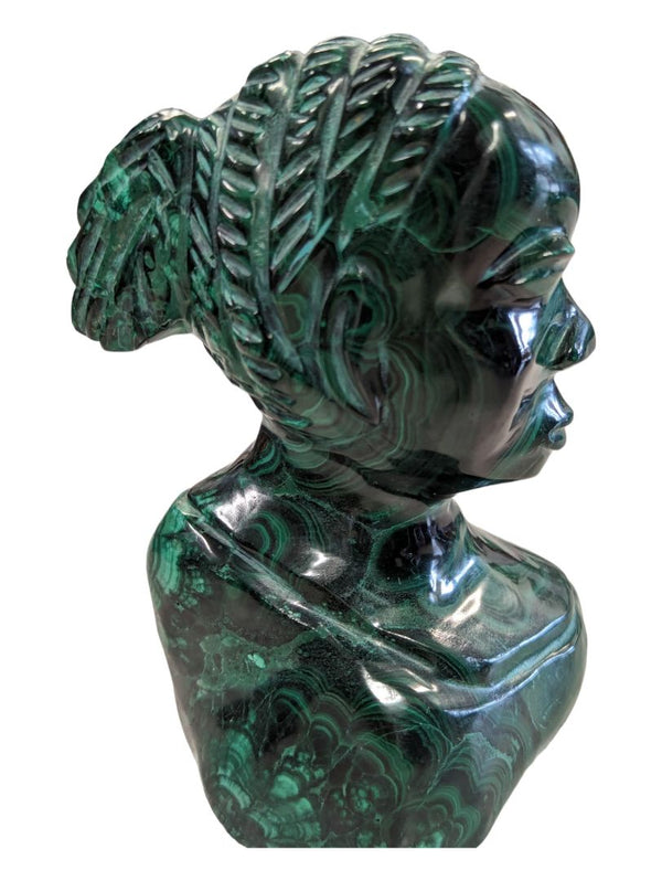 Vintage Heavy head made from a single piece of malachite