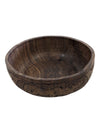 Hand Carved Wooden Bowl Figure Folk Art 7.75 In Brown Wood Farming African