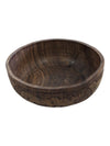 Hand Carved Wooden Bowl Figure Folk Art 7.75 In Brown Wood Farming African