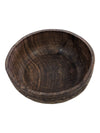 Hand Carved Wooden Bowl Figure Folk Art 7.75 In Brown Wood Farming African