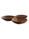 Hand-carved Rustic Wooden Bowls-Set Of 3