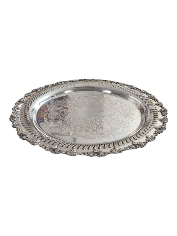 Pristine Antique Silver Plated Serving Tray