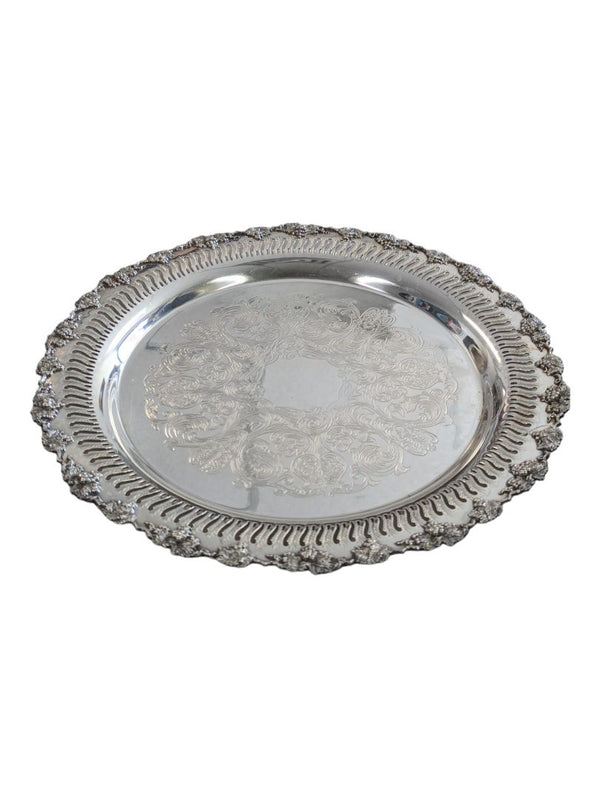 Pristine Antique Silver Plated Serving Tray