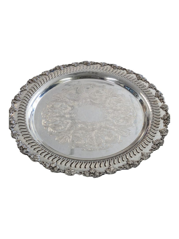 Pristine Antique Silver Plated Serving Tray