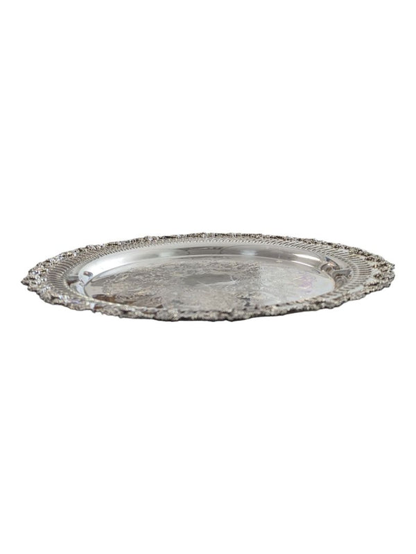 Pristine Antique Silver Plated Serving Tray