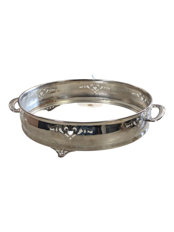 Silver Plated Casserole Holder - Round - With Handle