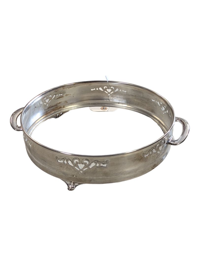 Silver Plated Casserole Holder - Round - With Handle
