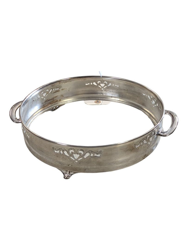 Silver Plated Casserole Holder - Round - With Handle