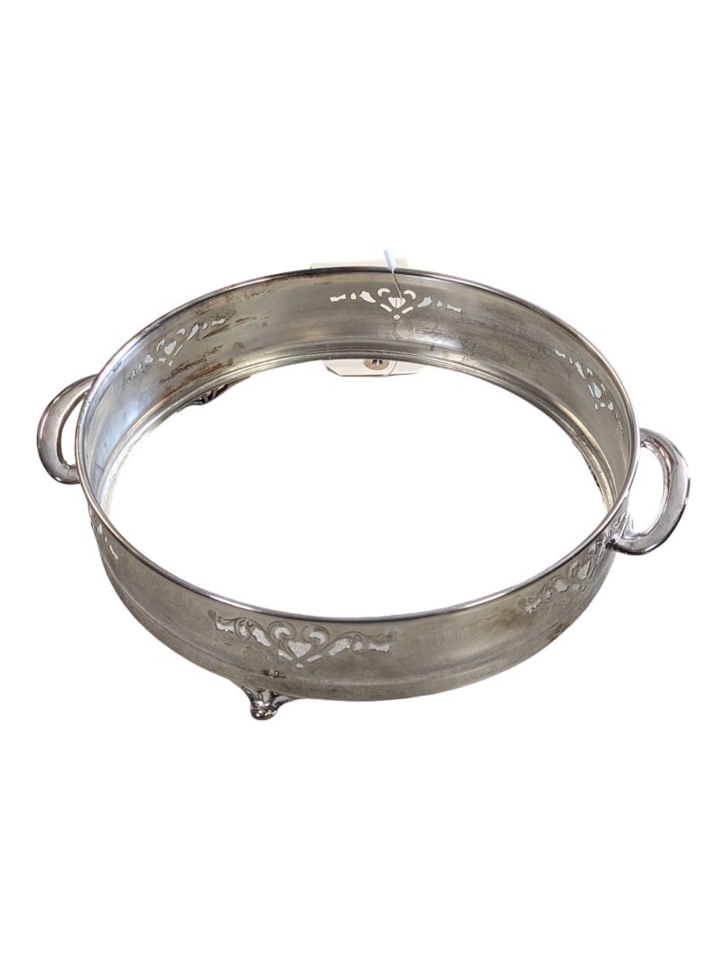 Silver Plated Casserole Holder - Round - With Handle