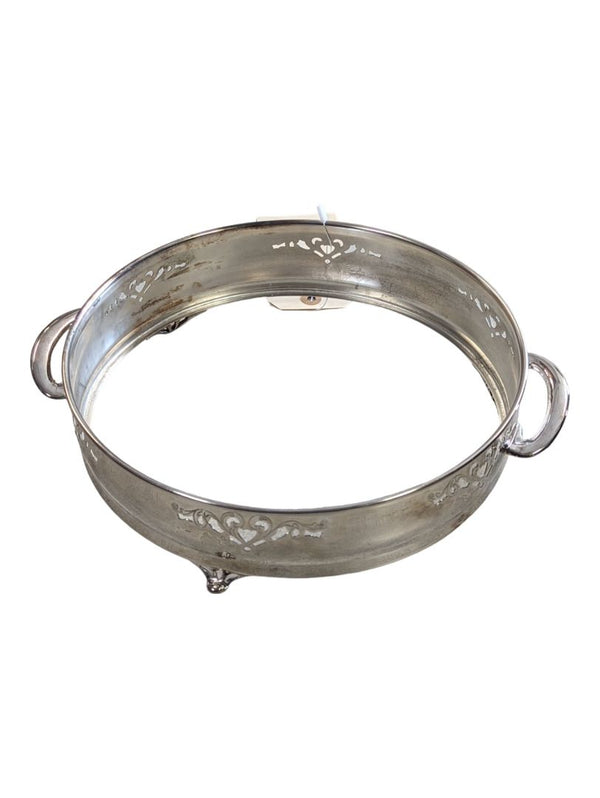 Silver Plated Casserole Holder - Round - With Handle