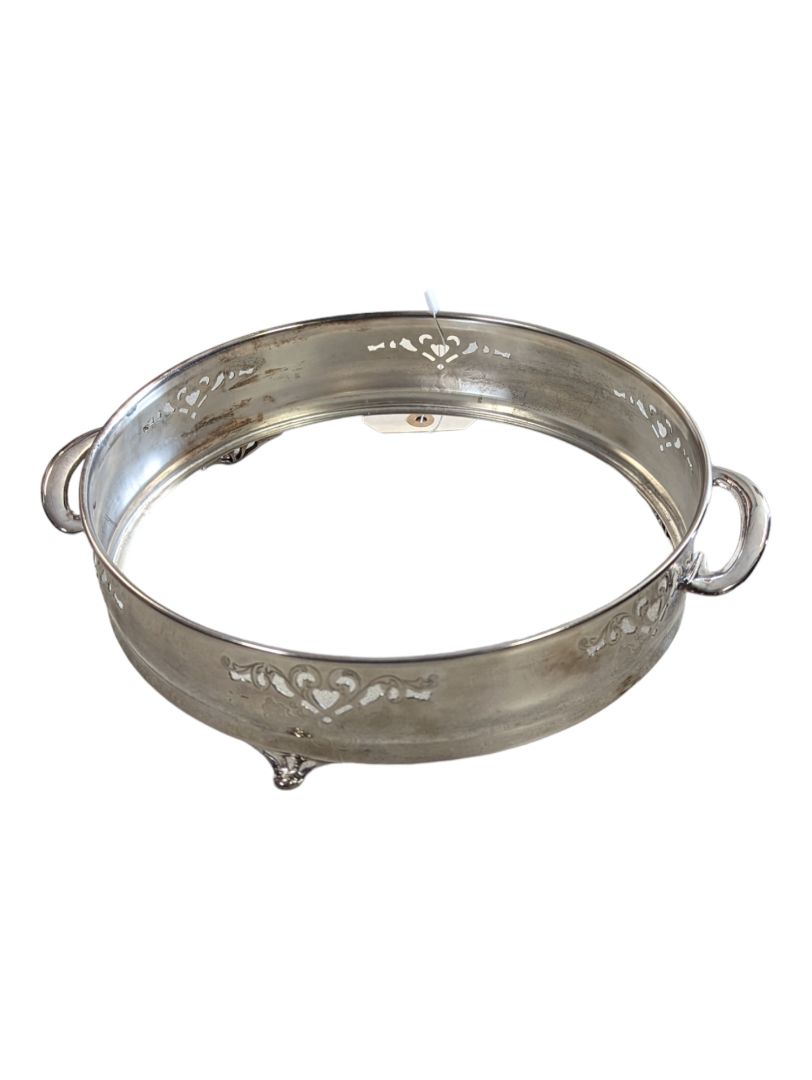 Silver Plated Casserole Holder - Round - With Handle