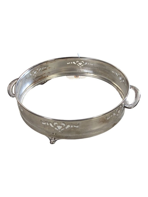 Silver Plated Casserole Holder - Round - With Handle