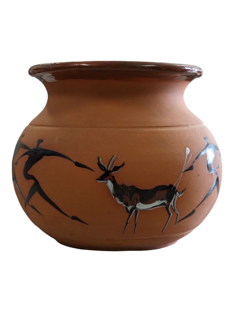 Vintage African Red Clay Pottery Jar Vase