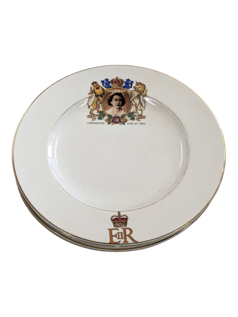 Vintage Queen Elizabeth 1953 Coronation Plates-Set of 4