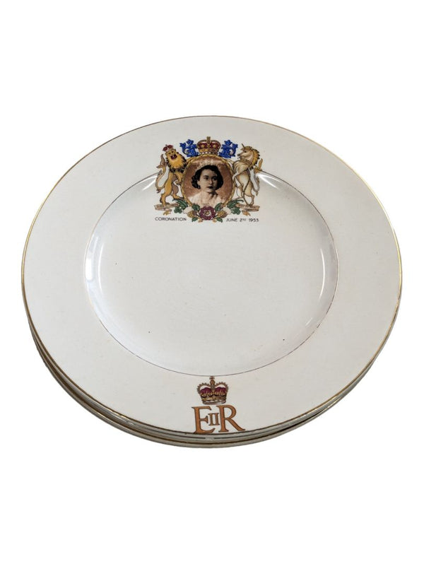 Vintage Queen Elizabeth 1953 Coronation Plates-Set of 4