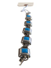 VTG Sterling & Turquoise Inlay Square Link Toggle Clasp Bracelet