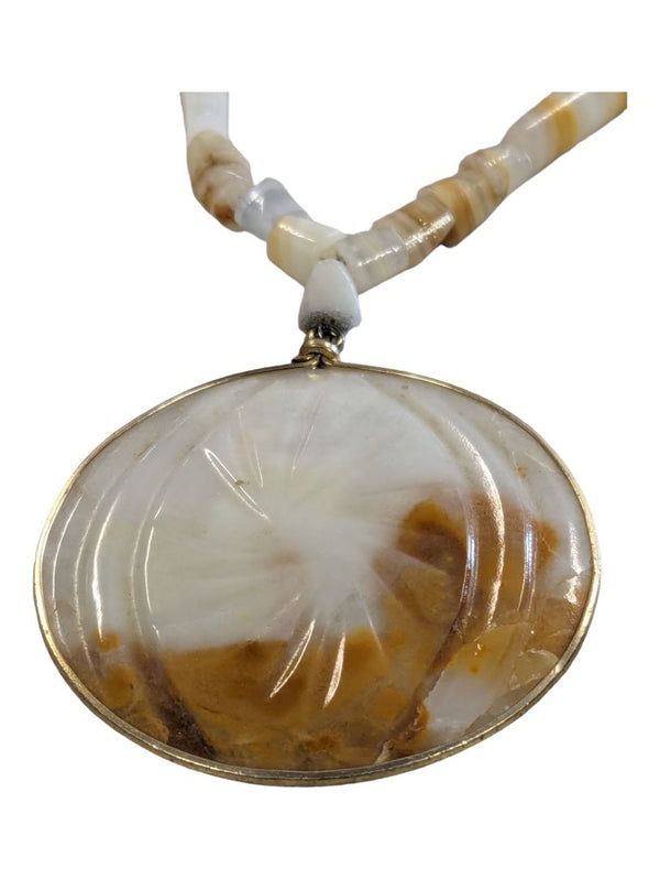 Striped Agate Pendant Necklace