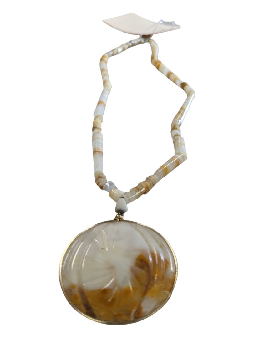 Striped Agate Pendant Necklace