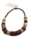 Vintage Bead Necklace Chunky Boho Ethnic Natural Wood