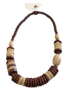 Vintage Bead Necklace Chunky Boho Ethnic Natural Wood