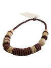 Vintage Bead Necklace Chunky Boho Ethnic Natural Wood