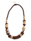 Vintage Bead Necklace Chunky Boho Ethnic Natural Wood