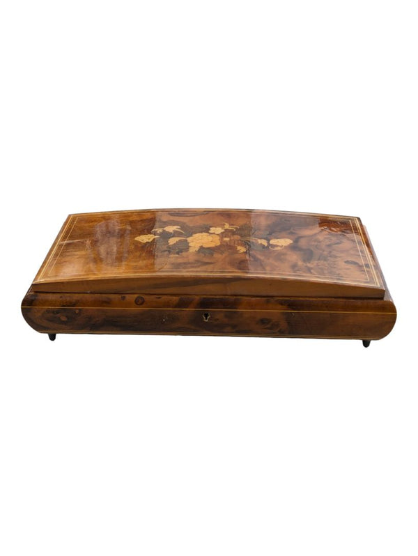 Vintage Sorrento Italian Marquetry Inlay Music Box - Torna a Surriento