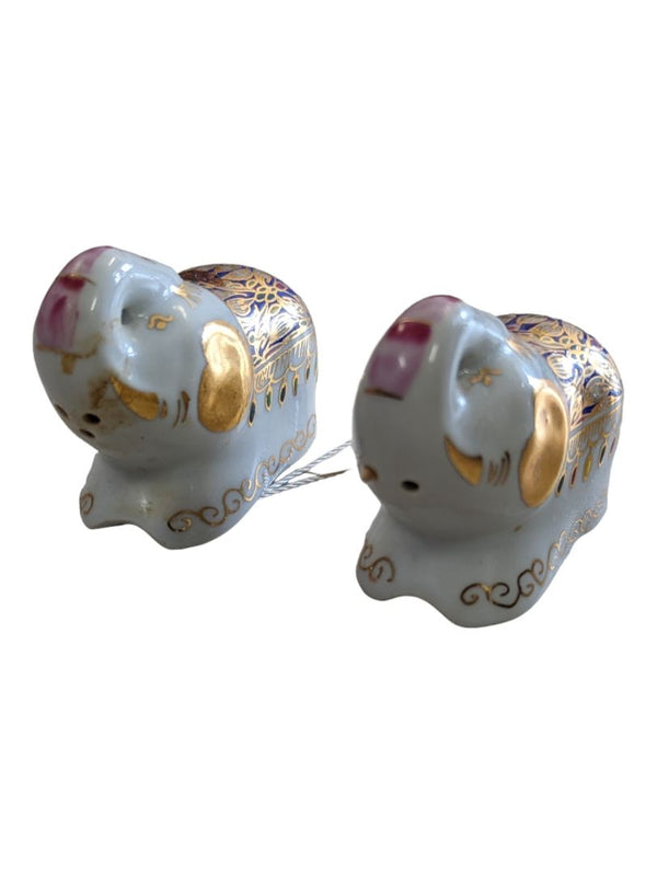 Thai Benjarong Grand millennium Porcelain Elephant Salt & Pepper Shakers