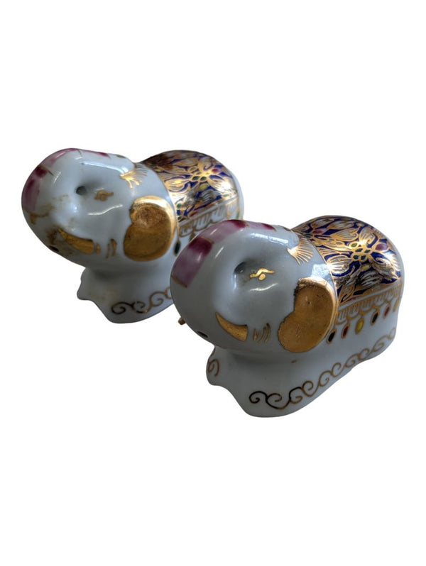 Thai Benjarong Grand millennium Porcelain Elephant Salt & Pepper Shakers