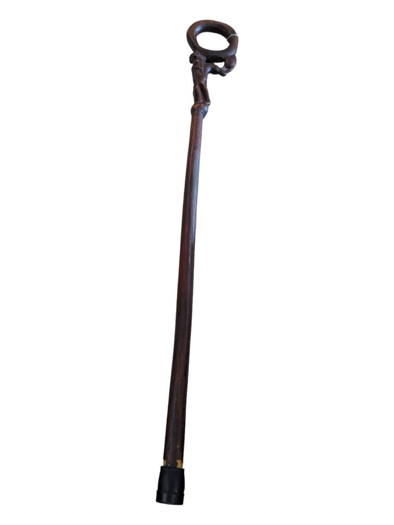 African Hand-Carved Walking Stick/Walking Cane/ Decorated Decorative Wood Art Walking Cane/ Walking Stick/