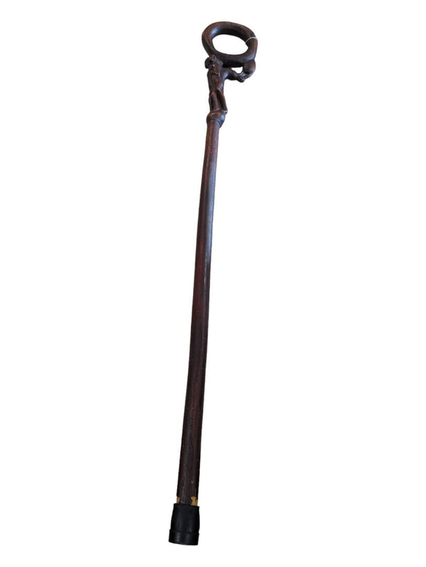 African Hand-Carved Walking Stick/Walking Cane/ Decorated Decorative Wood Art Walking Cane/ Walking Stick/