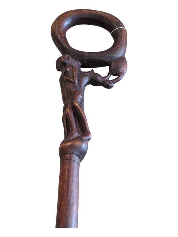African Hand-Carved Walking Stick/Walking Cane/ Decorated Decorative Wood Art Walking Cane/ Walking Stick/