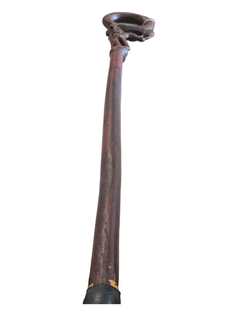 African Hand-Carved Walking Stick/Walking Cane/ Decorated Decorative Wood Art Walking Cane/ Walking Stick/