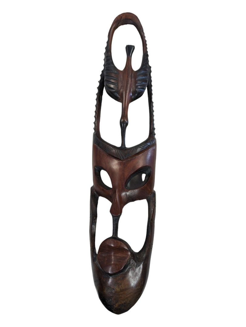 Hand Carved Wooden Tribal African Art Face Wall Mask Décor Plaque