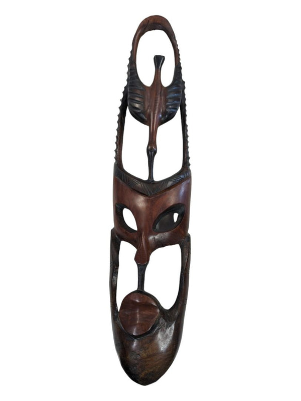 Hand Carved Wooden Tribal African Art Face Wall Mask Décor Plaque